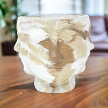 Marbled Concrete Four Faced Head Planter | Innovative Buddha Pot Remix | Ideal for Cacti & Succulents | 3D Planted